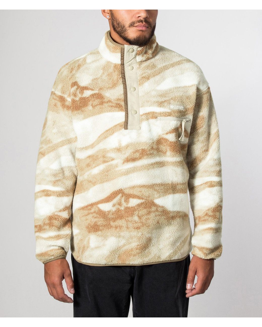 Columbia Natural Regular Fit Helvetia Ii Printed Half Snap Fleece for men