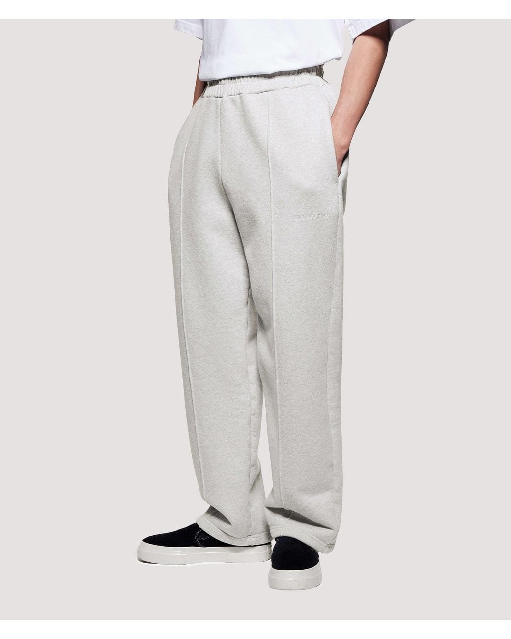 MKI Miyuki-Zoku Gray Relaxed Fit 800 Gsm Superweight Wide Leg Joggers for men