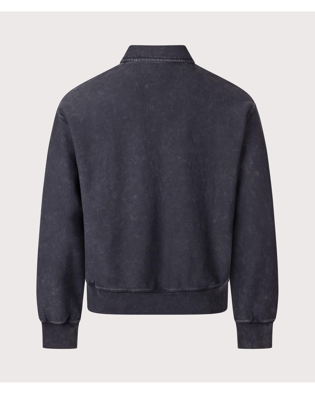 Carhartt Blue Boxy Loose Fit Lambert Polo Neck Sweatshirt for men