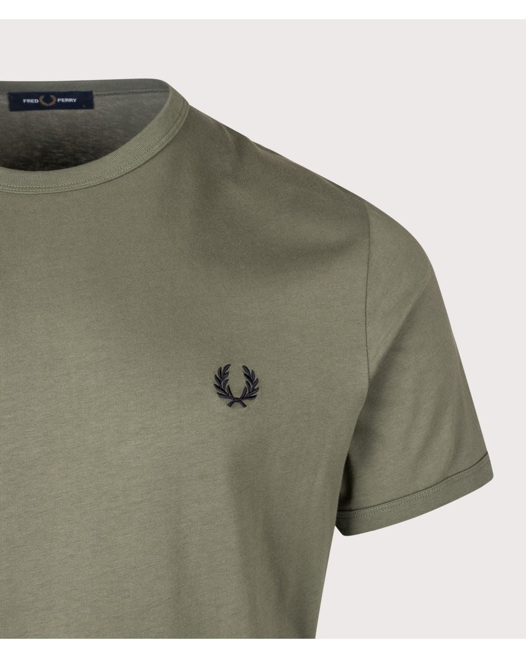 Fred Perry Green Regular Fit Ringer T-Shirt for men