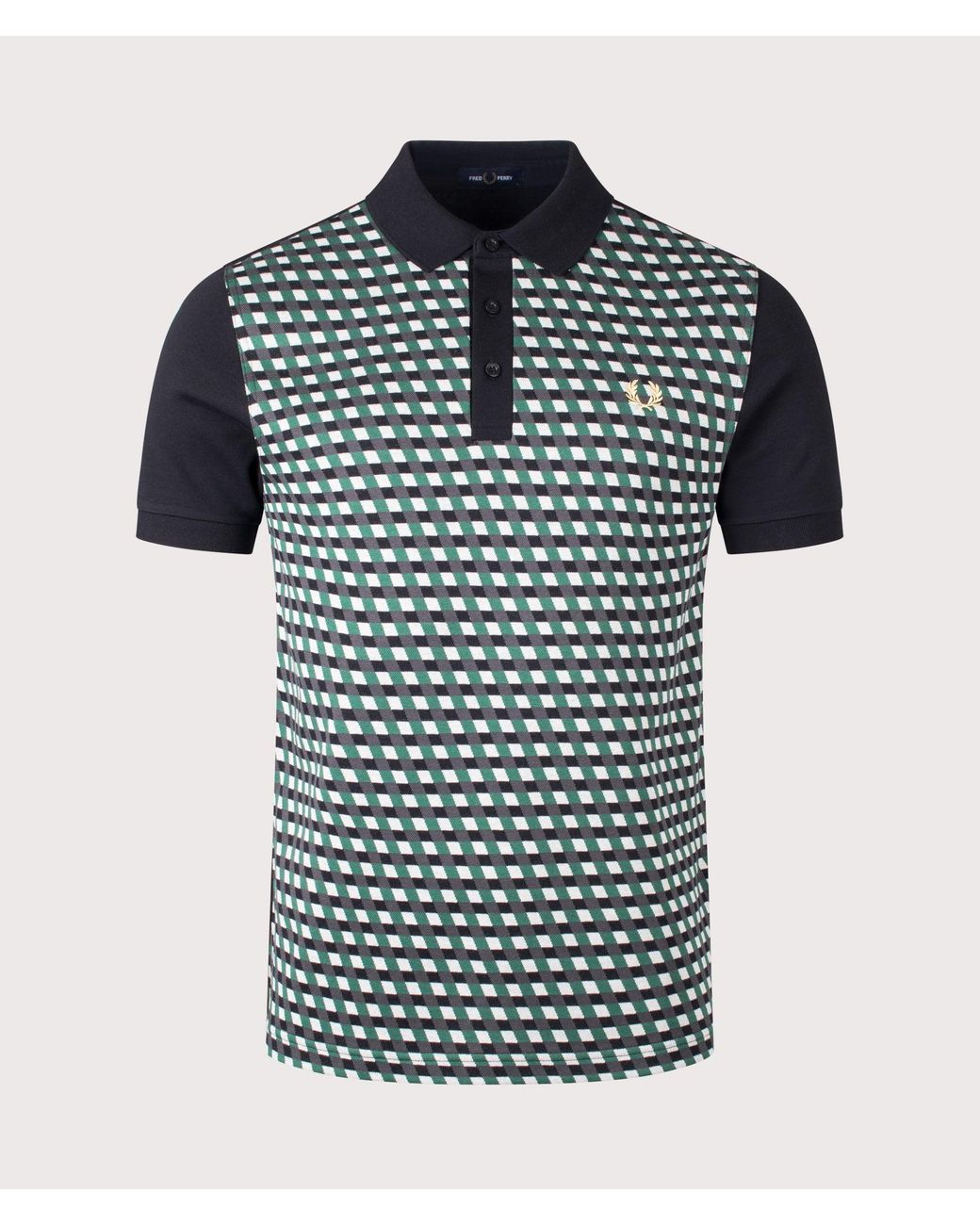 Fred Perry Blue Regular Fit Geometric Polo Shirt for men