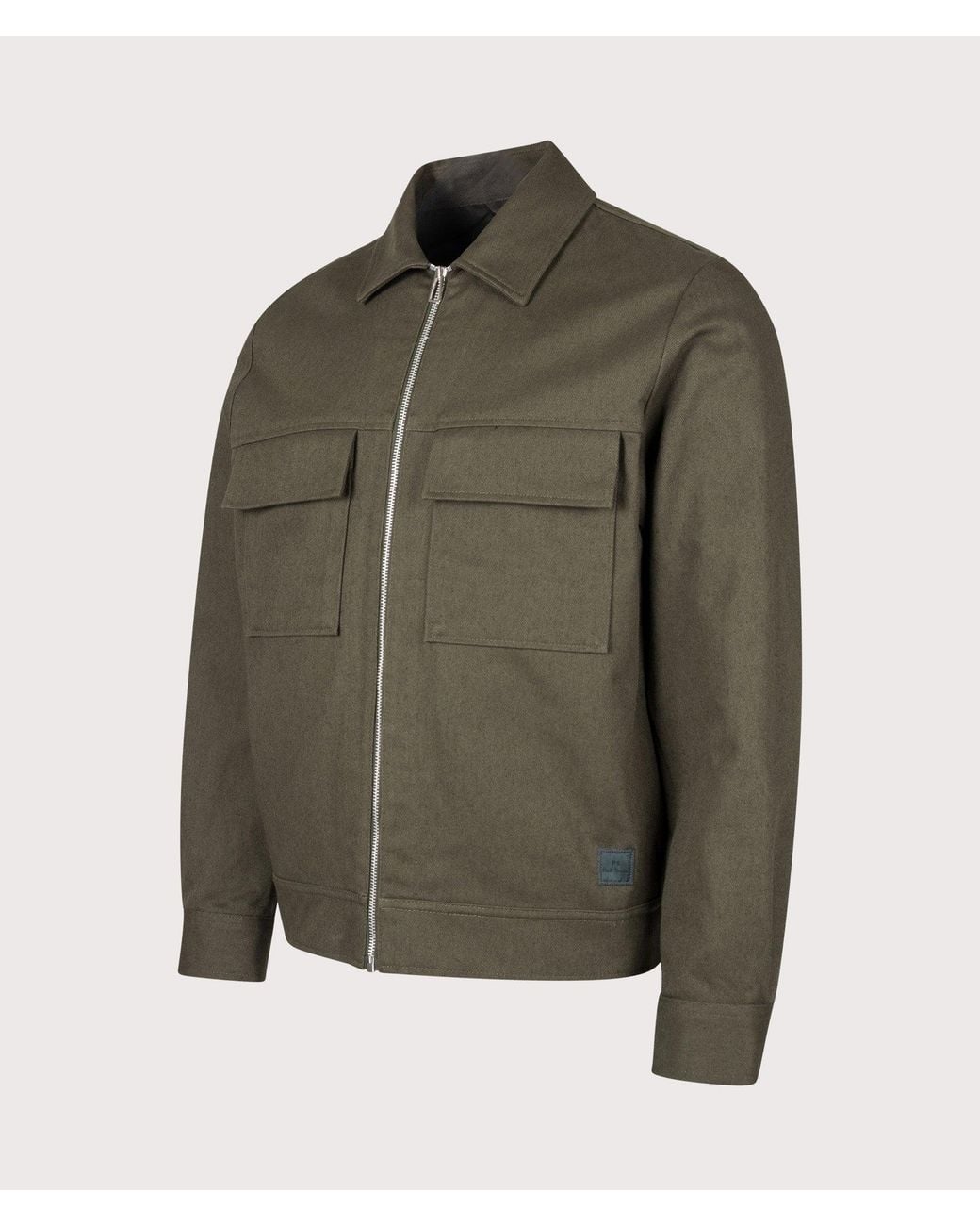 Paul Smith Green Regular Fit Cotton Twill Overshirt for men
