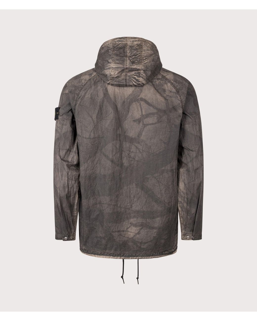 Stone Island Gray Comfort Fit Laser Forest Camo Crinkle Reps-Tc Overshirt for men