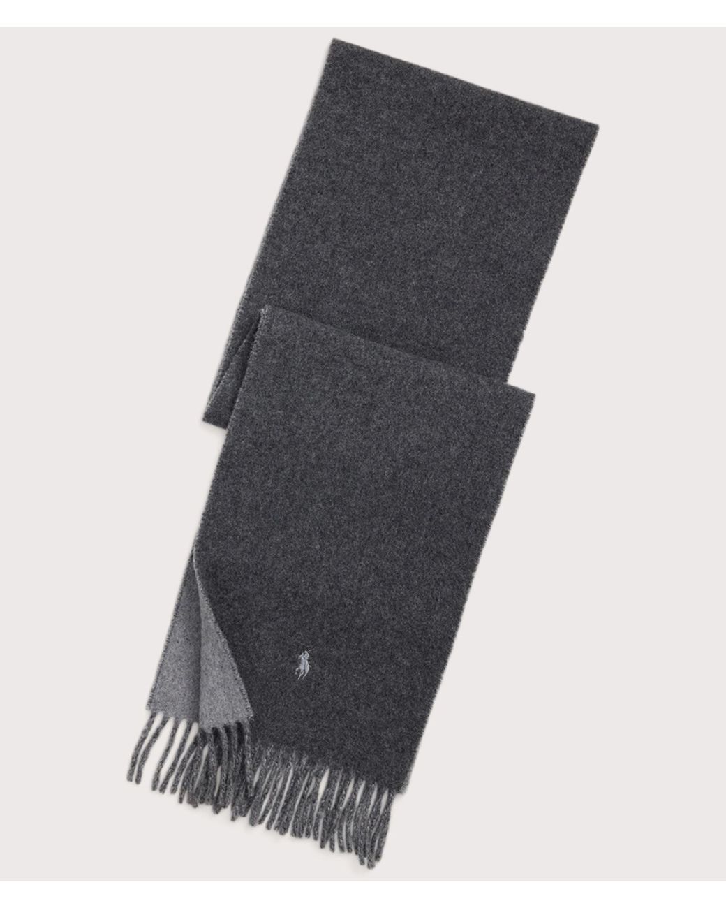 Polo Ralph Lauren Gray Reversible Wool-Blend Scarf for men