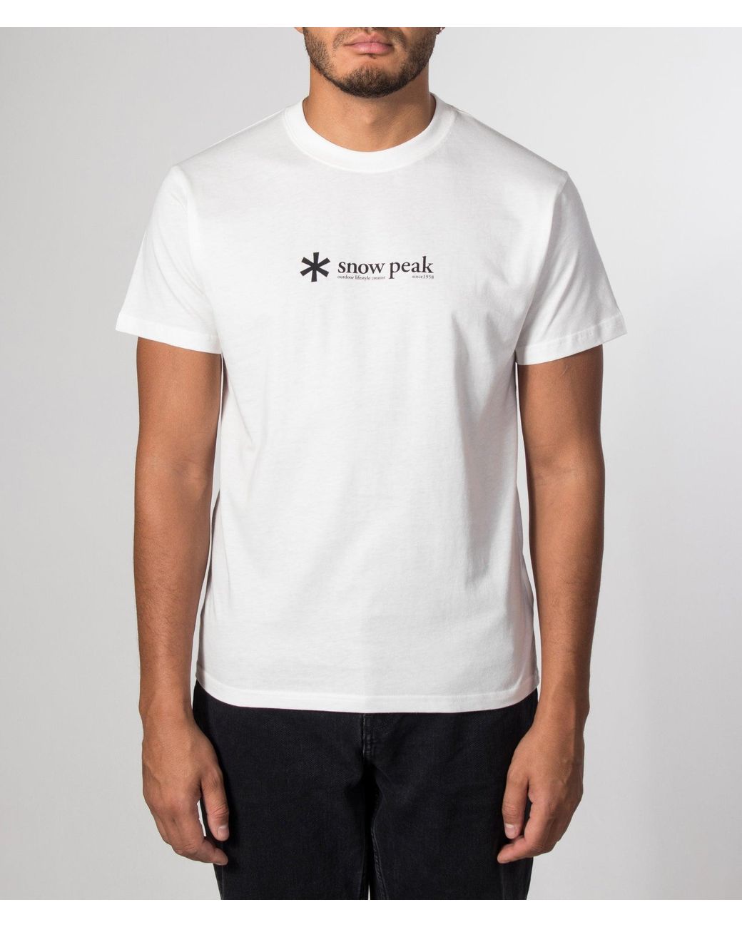 Snow Peak White Regular Fit Soft Cotton Logo T-Shirt for men