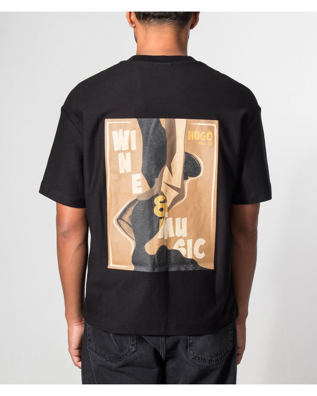 HUGO Black Relaxed Fit Detzi T-Shirt for men