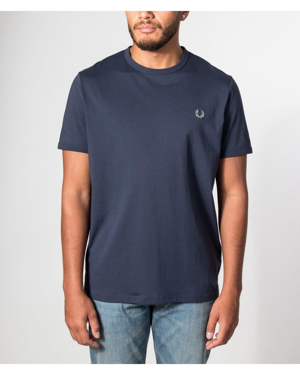 Fred Perry Blue Regular Fit Ringer T-Shirt for men