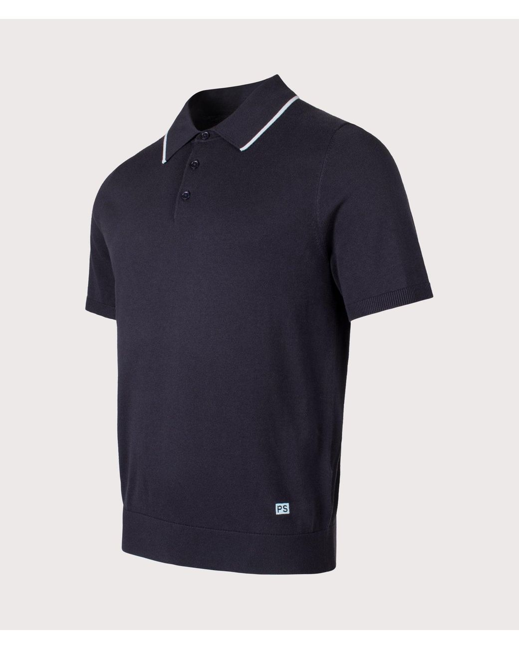 Paul Smith Blue Regular Fit Knit Polo Shirt for men