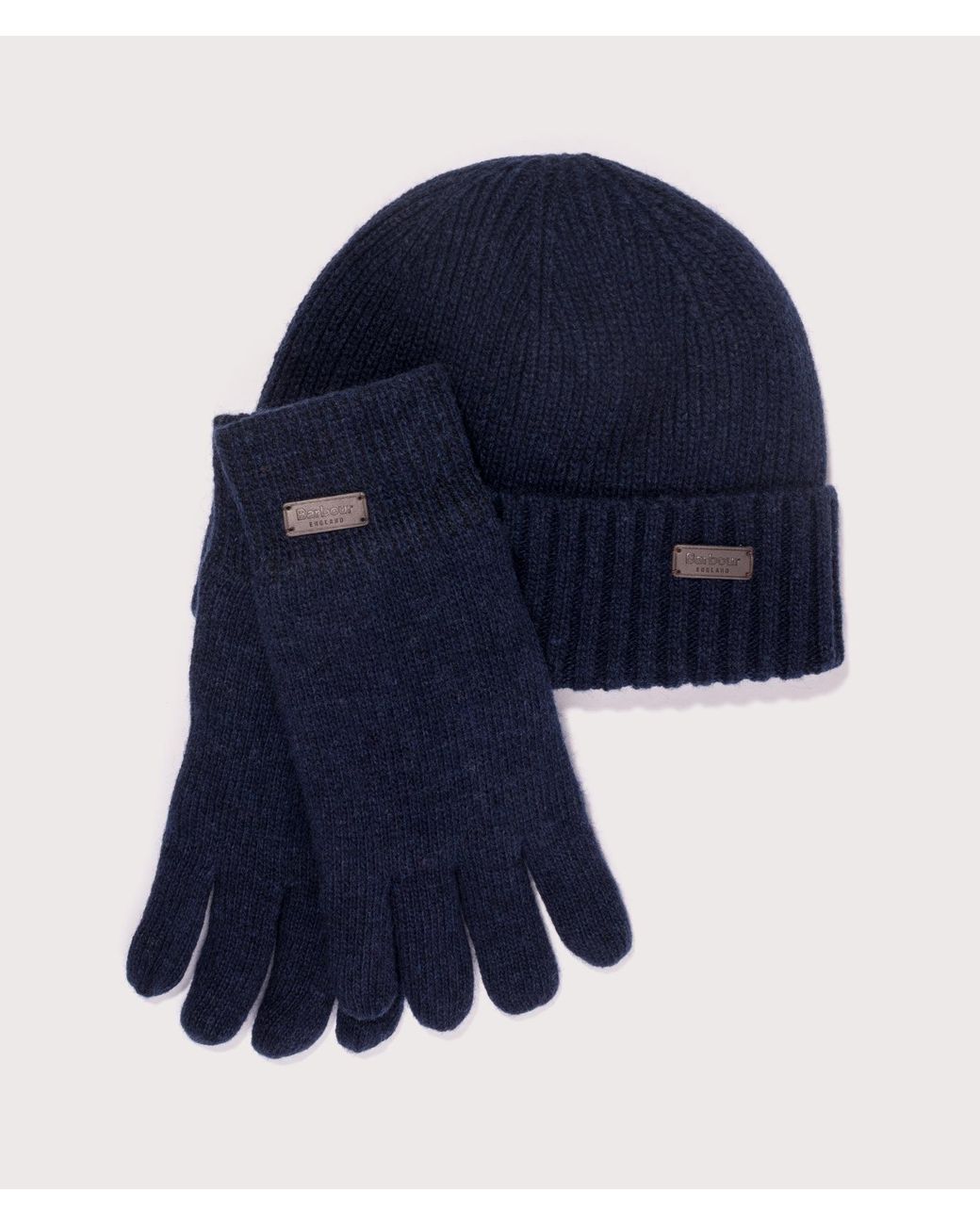 Barbour Blue Carlton Beanie &Amp; Gloves Gift for men
