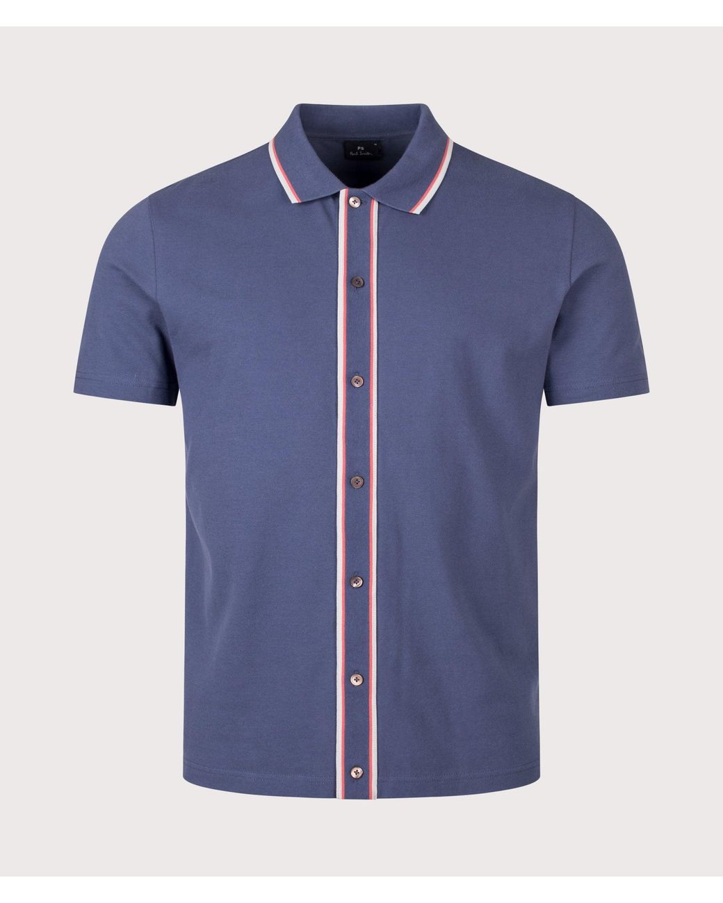 Paul Smith Blue Regular Fit Button Through Polo Shirt for men
