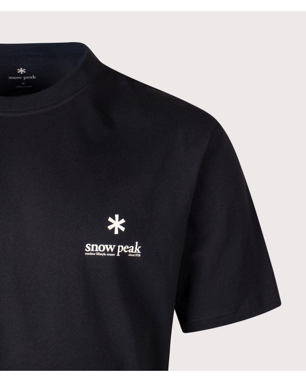 Snow Peak Black Relaxed Fit Soft Cotton Logo T-Shirt for men