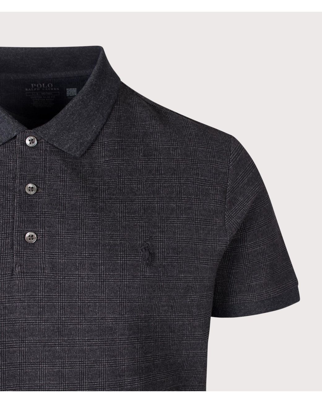 Polo Ralph Lauren Black Custom Slim Fit Stretch Mesh Polo Shirt for men
