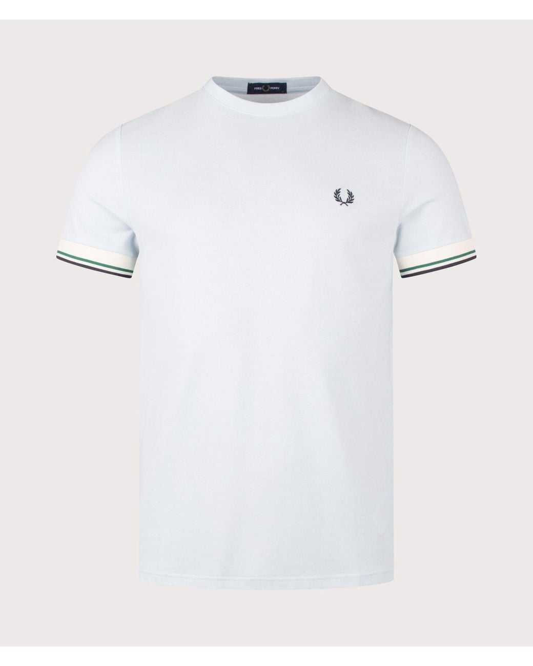 Fred Perry White Regular Fit Twin Tipped Cuff T-Shirt for men