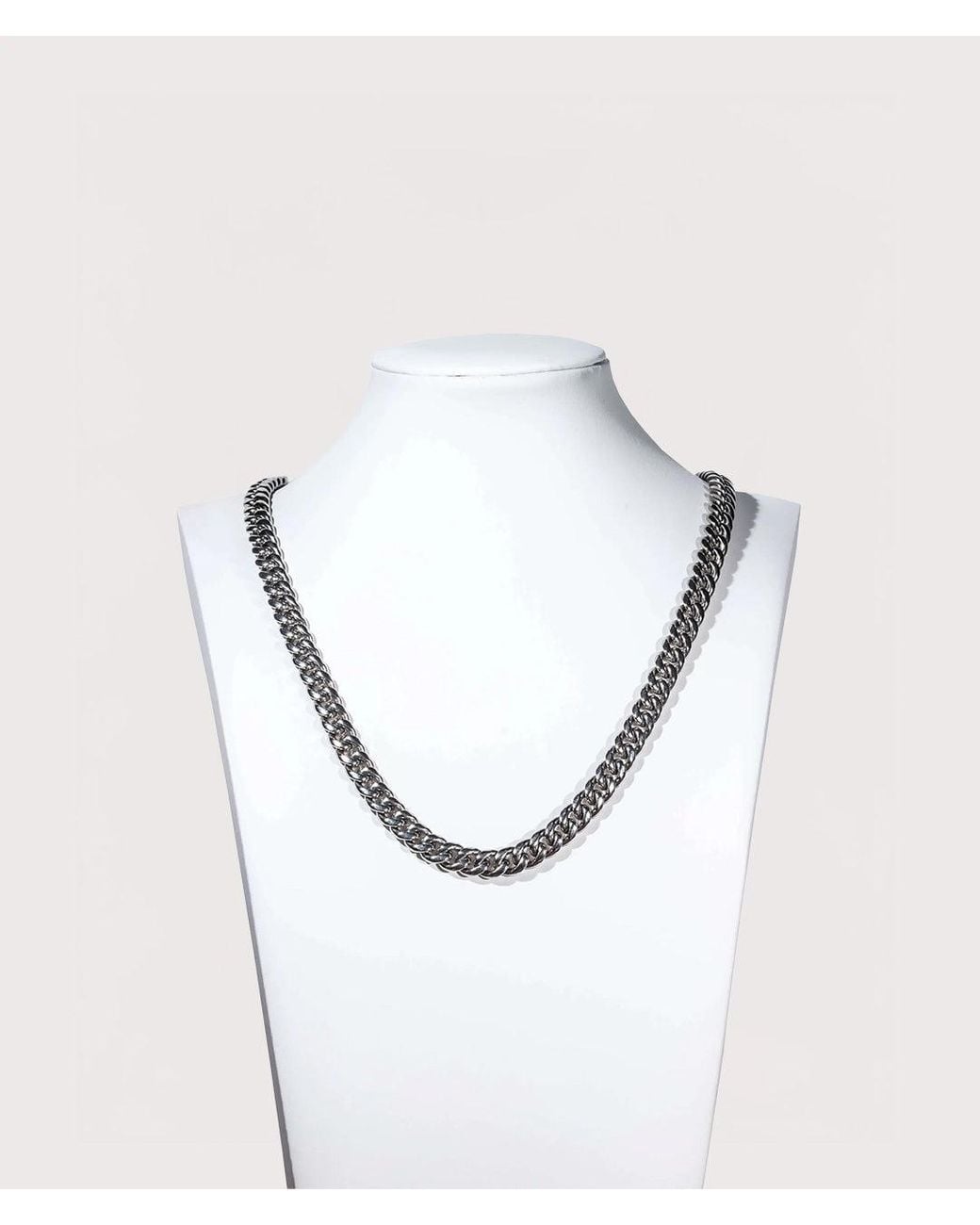 Mysterious Jeweller White Stainless Steel Cuban Link Chain 8Mm 20&Quot for men