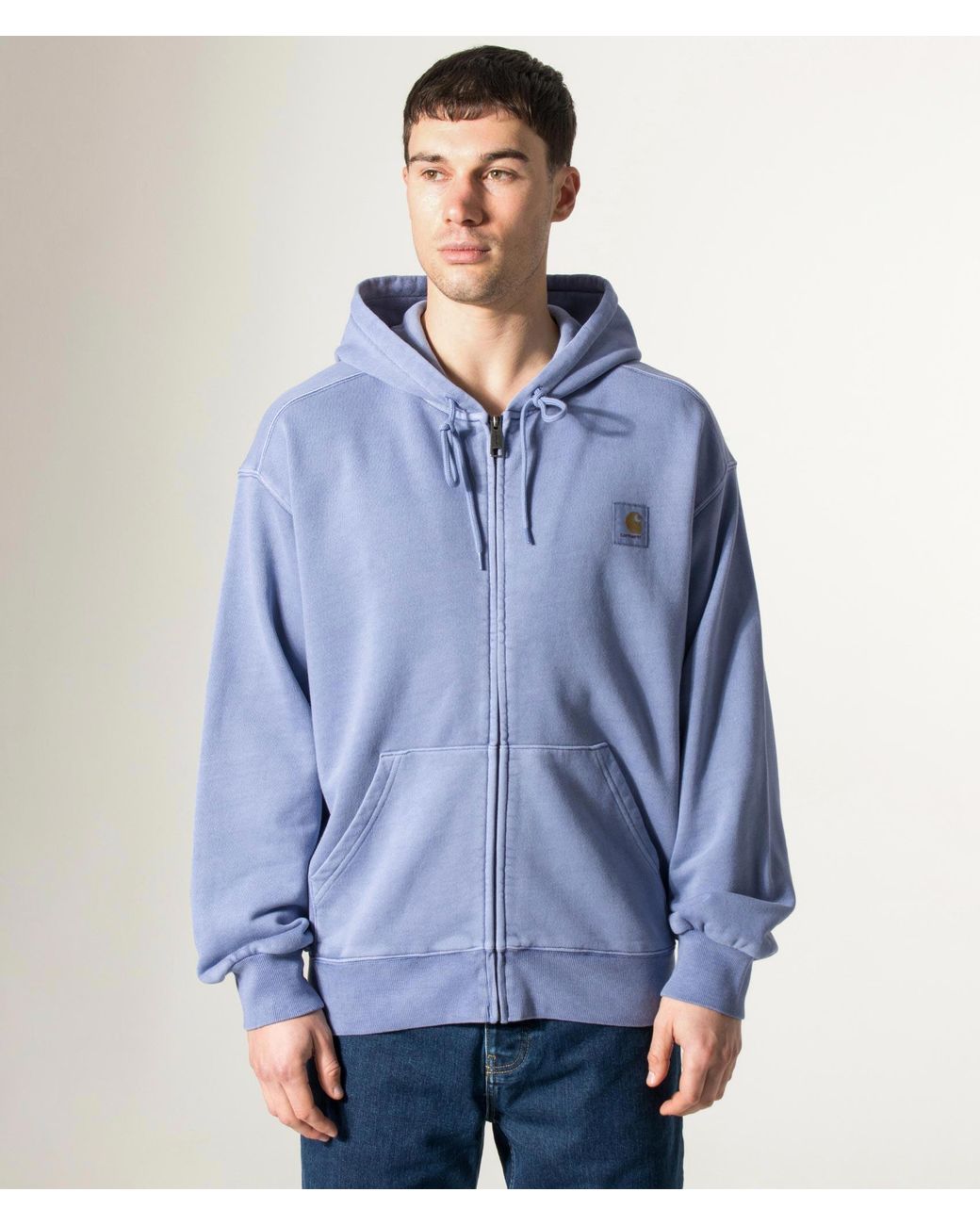 Carhartt Blue Balloon Fit Nelson Zip Through Hoodie for men