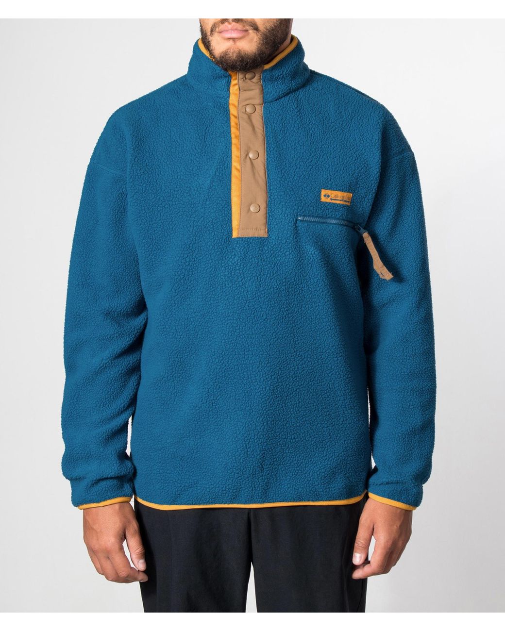 Columbia Blue Regular Fit Helvetia Ii Half Snap Fleece for men