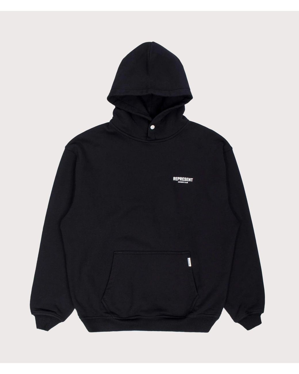 Represent Black Oversized Fit Owners Club Hoodie for men