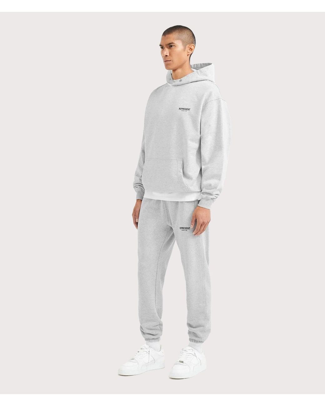Represent Gray Oversized Fit Owners Club Hoodie for men
