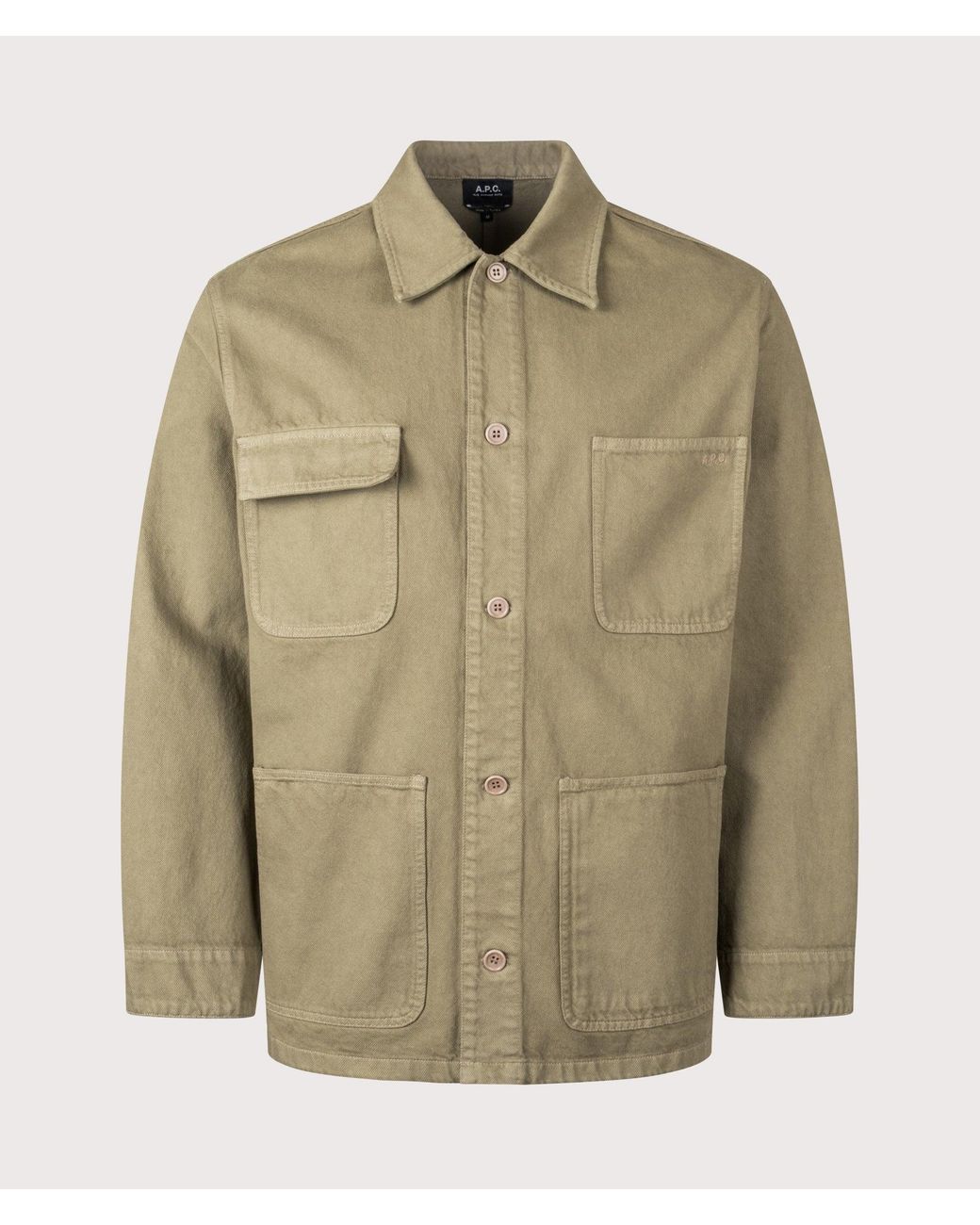A.P.C. Green Relaxed Fit Overshirt for men