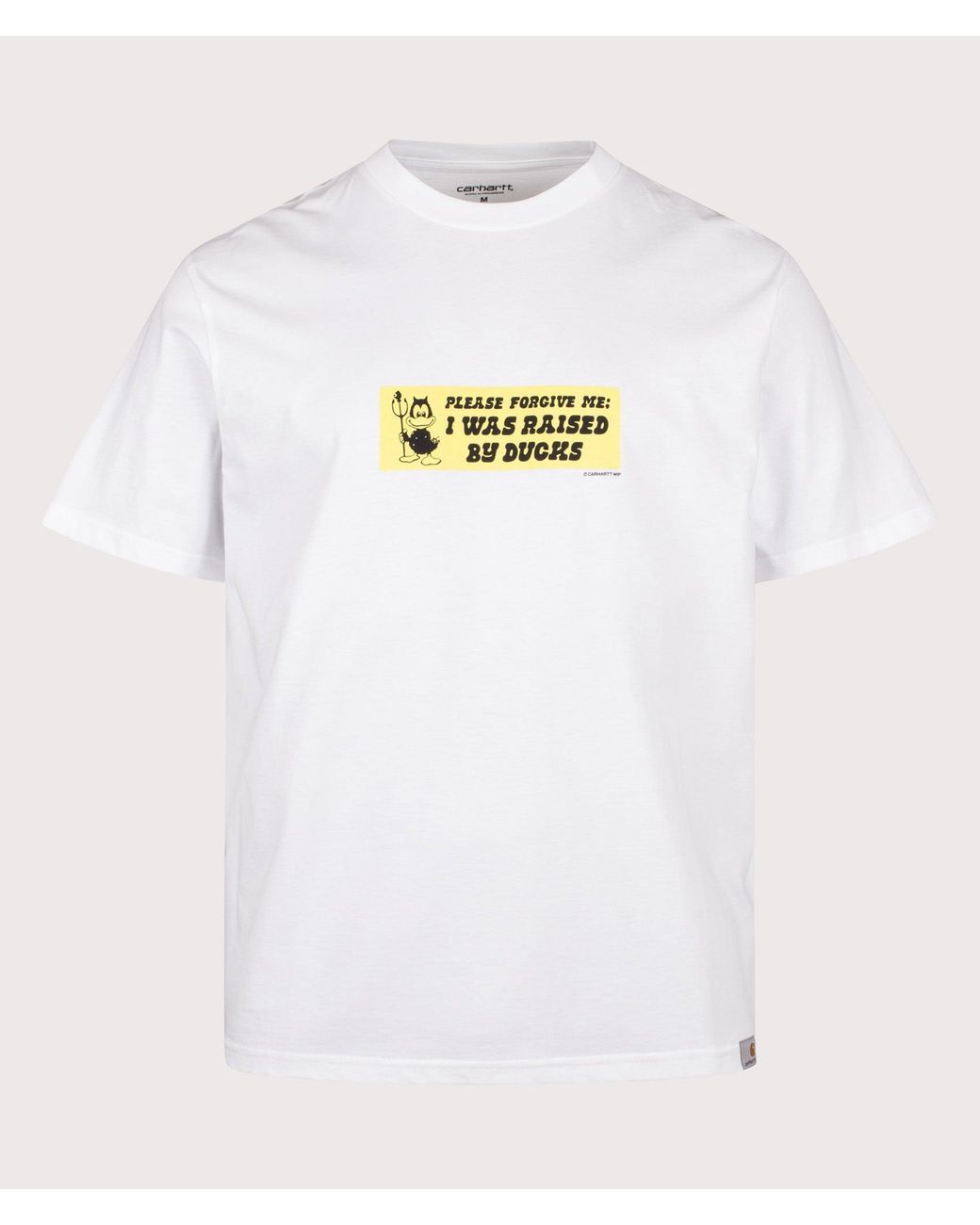 Carhartt White Loose Fit Bumper Stickers T-Shirt for men