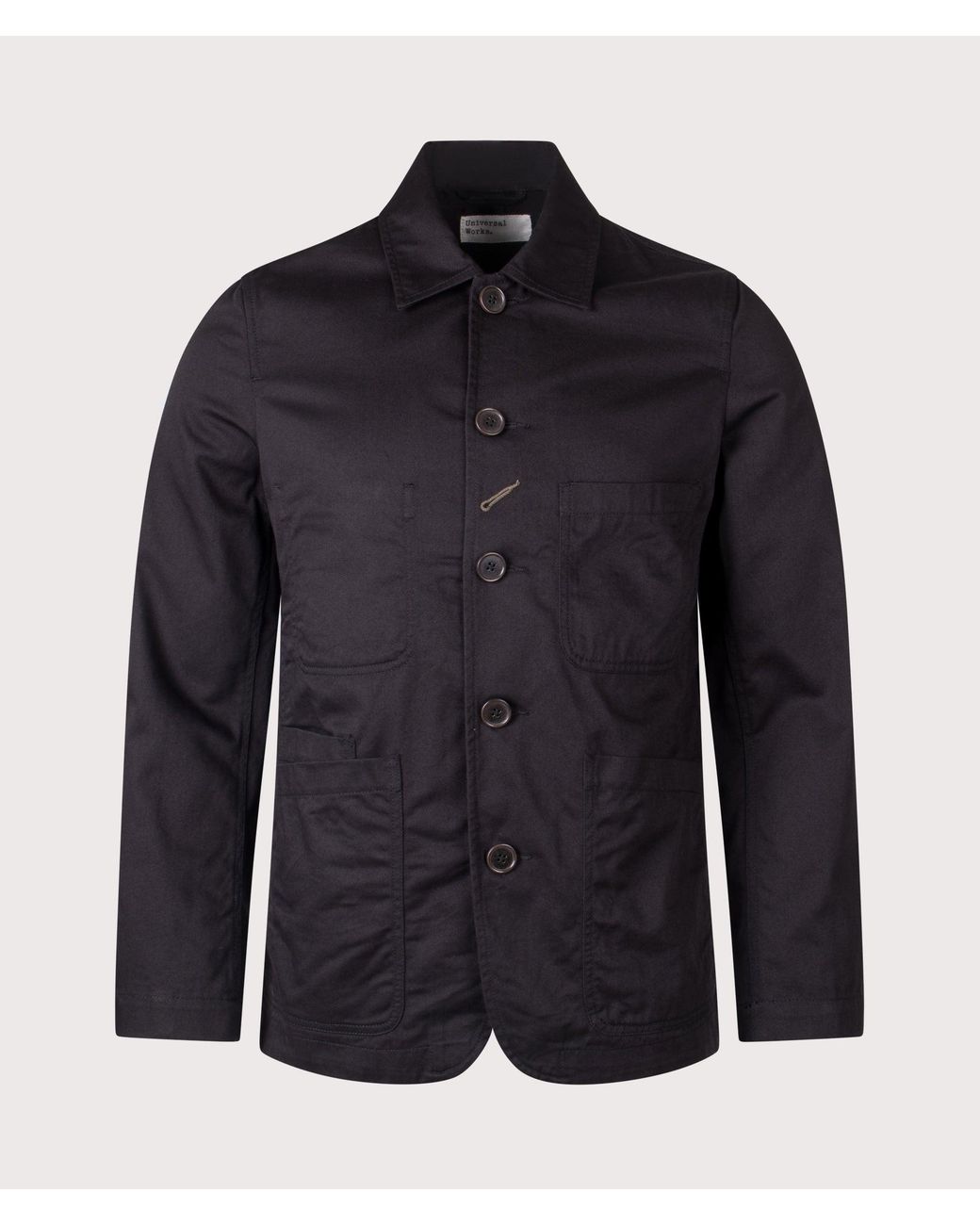 Universal Works Black Twill Bakers Jacket for men