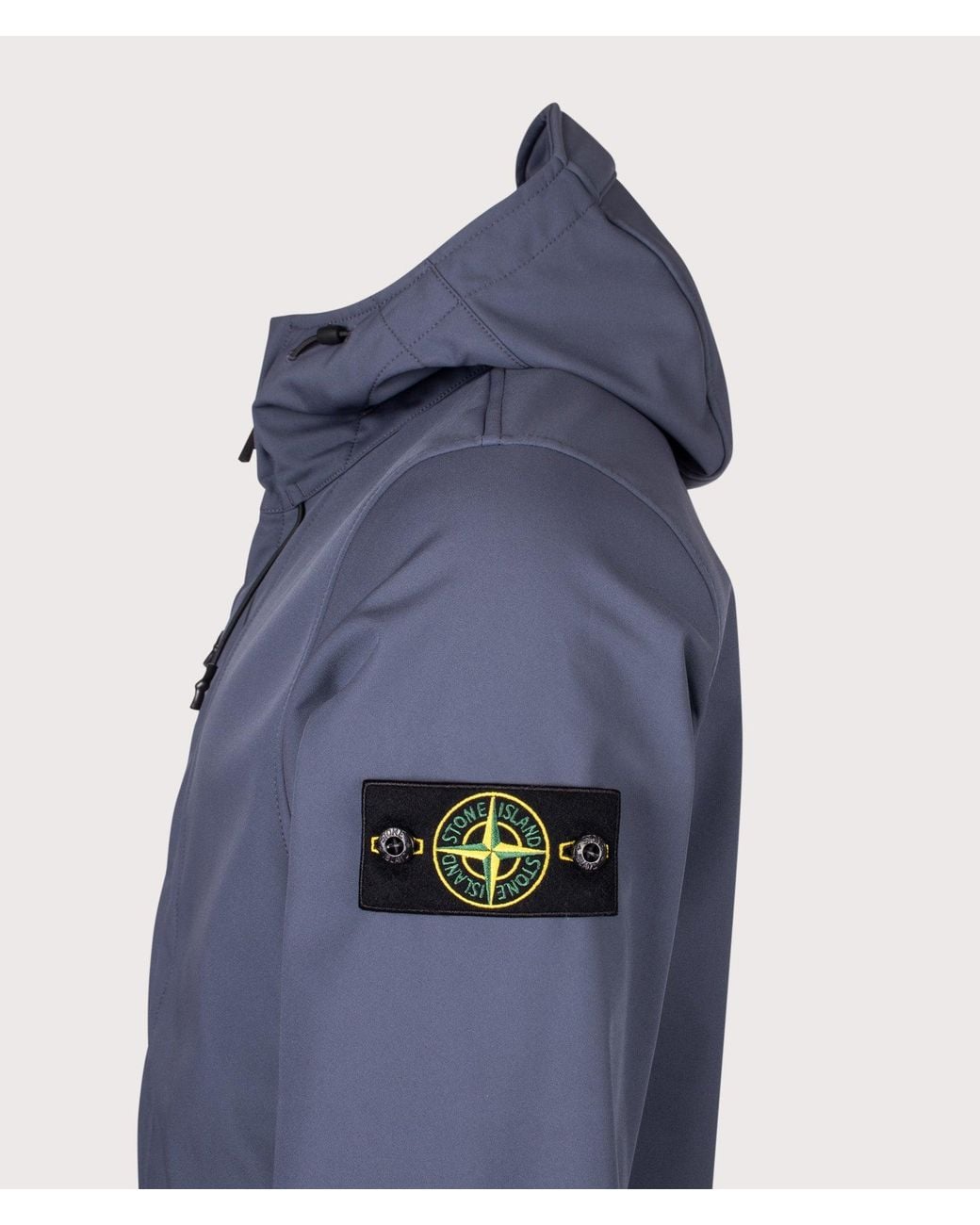 Stone Island Blue Soft Shell-R_E Dye Technology Jacket for men