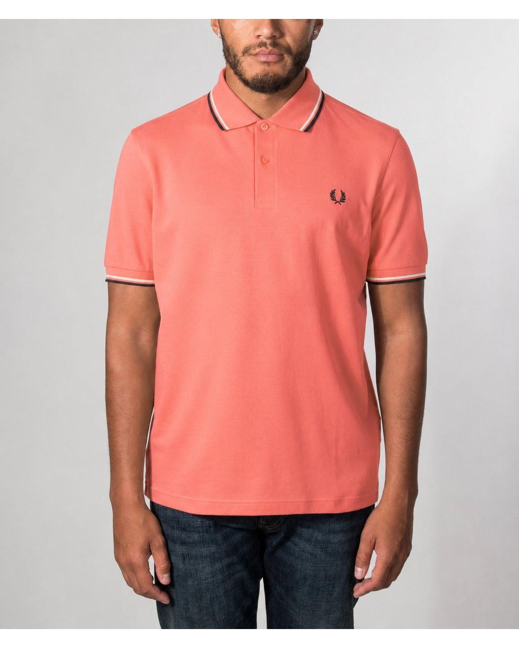 Fred Perry Pink Regular Fit Twin Tipped Polo Shirt for men