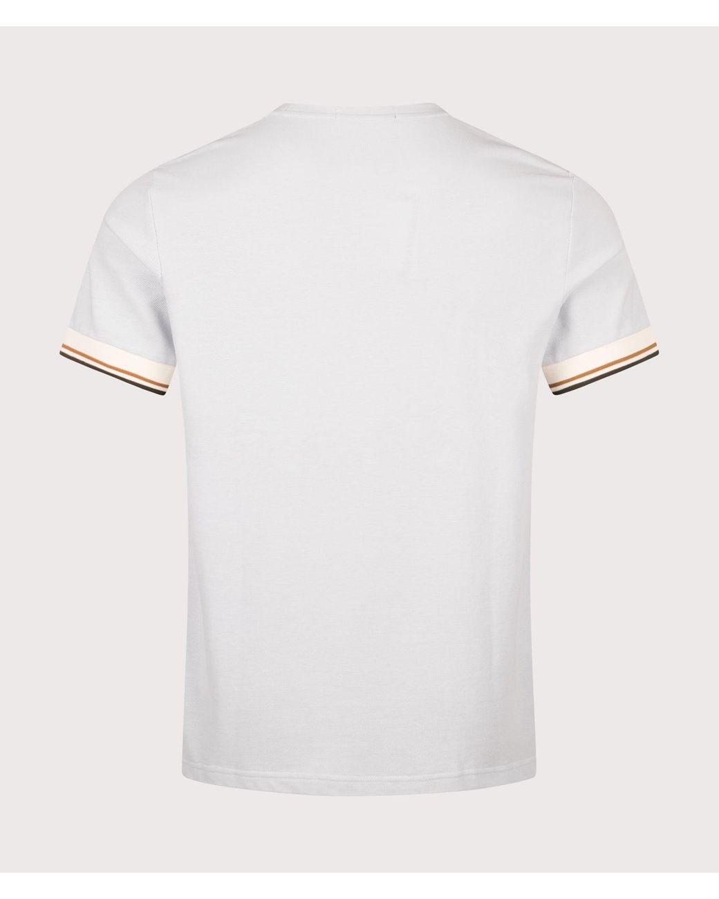 Fred Perry White Regular Fit Twin Tipped Cuff T-Shirt for men