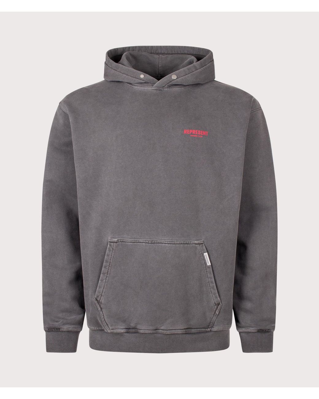 Represent Gray Oversized Fit Owners Club Hoodie for men