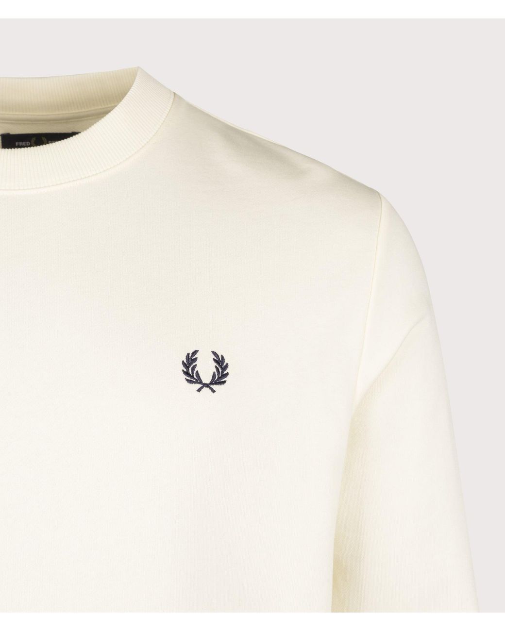 Fred Perry White Regular Fit Crew Neck Sweatshirt for men