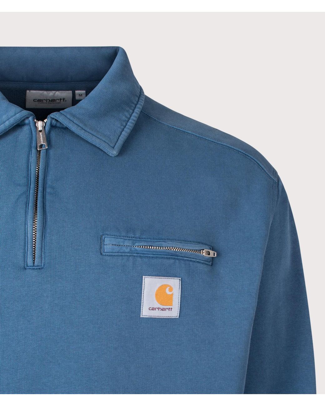Carhartt Blue Balloon Fit Half Zip Detroit Sweatshirt for men
