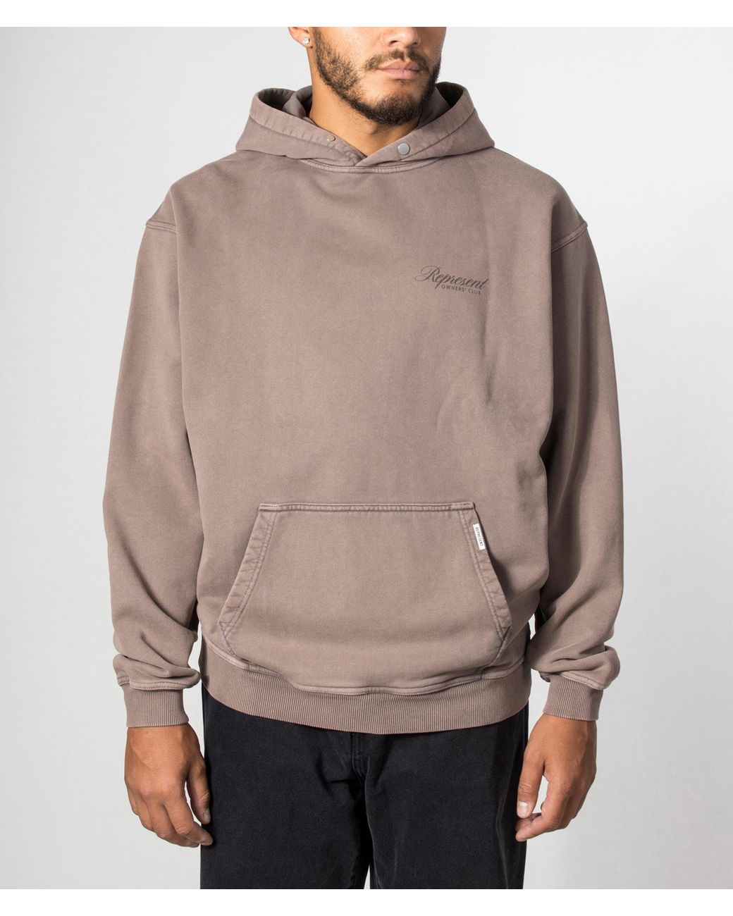 Represent Gray Owners Club Script Hoodie for men