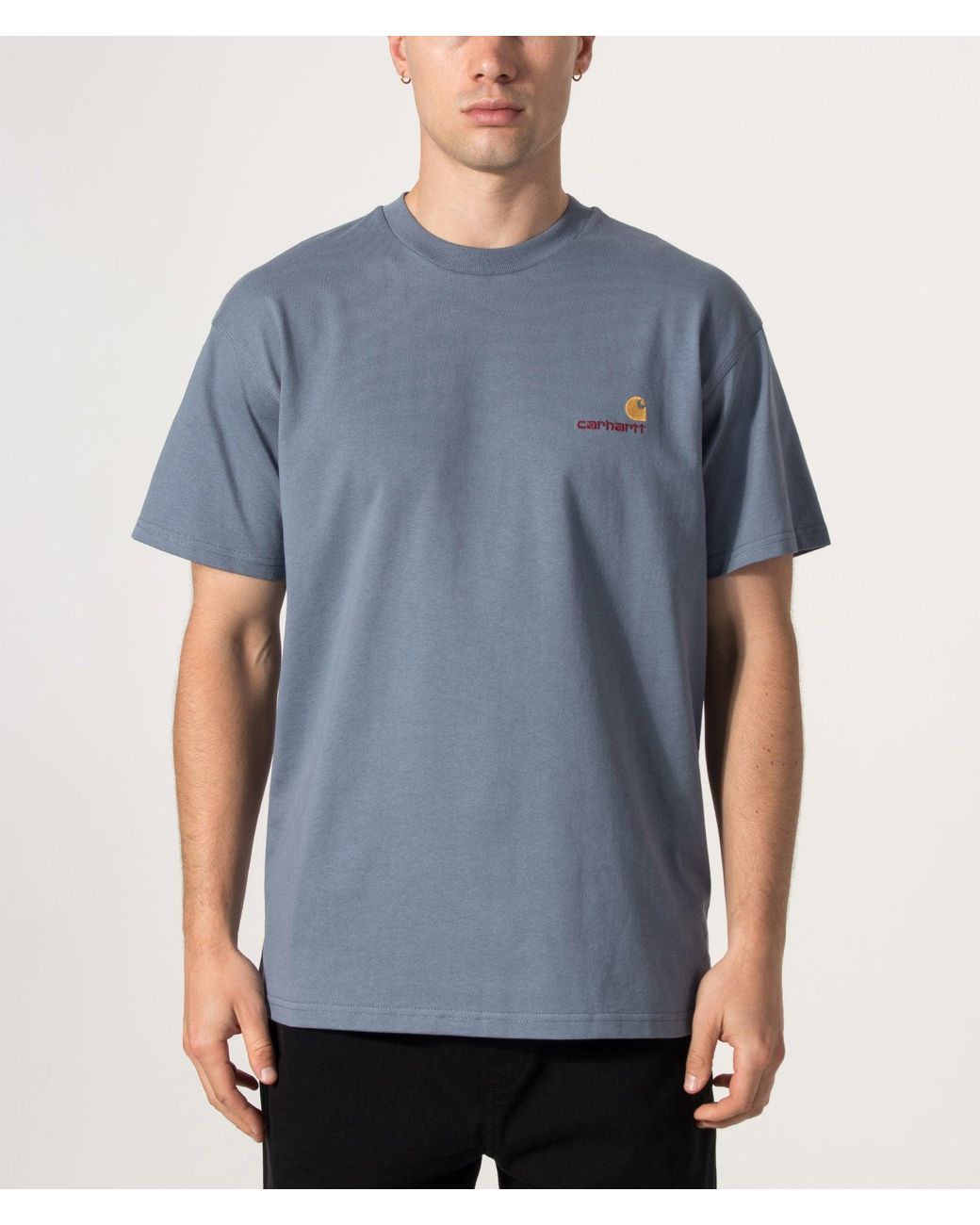 Carhartt Blue Loose Fit American Script T-Shirt for men