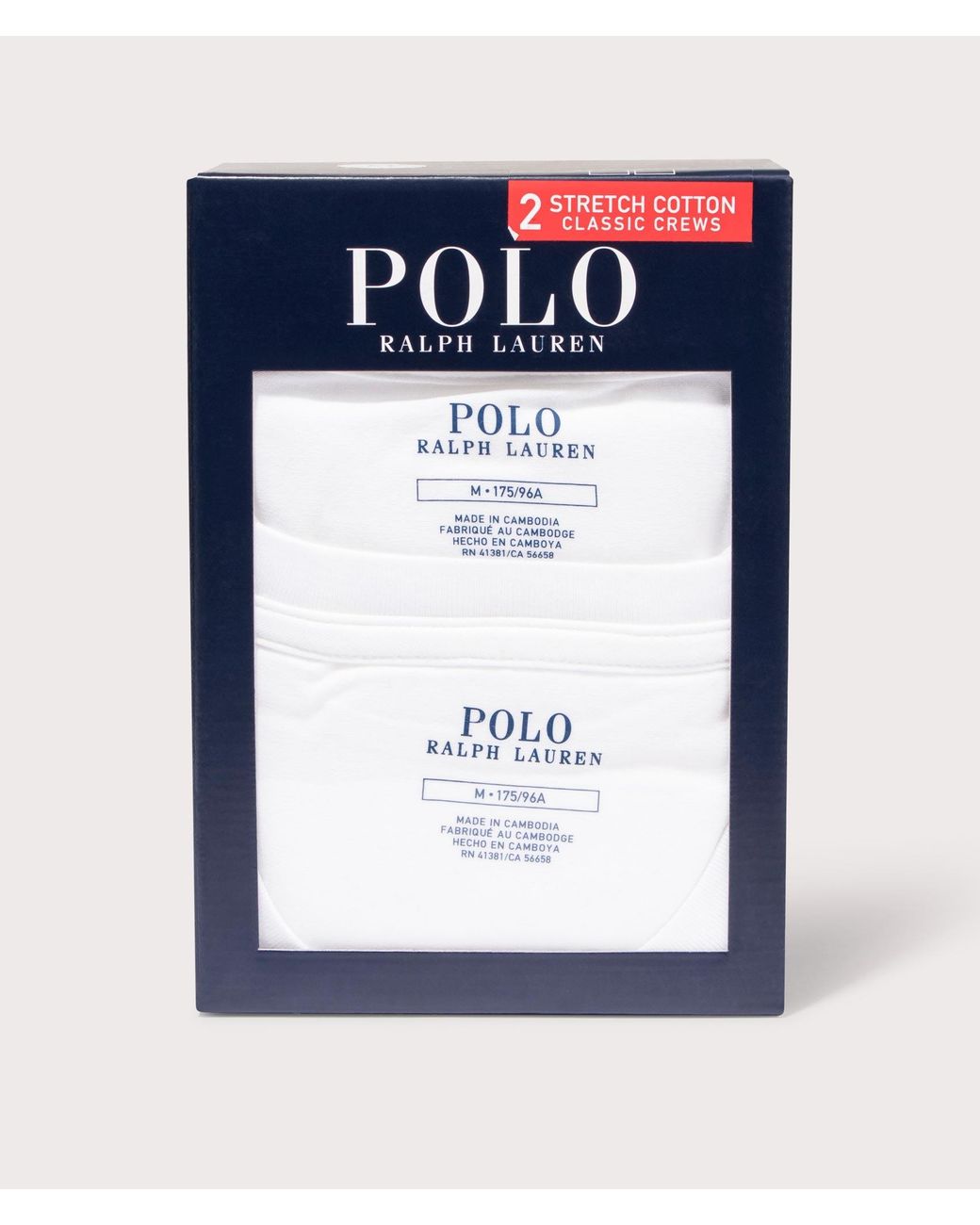 Polo Ralph Lauren White 2 Pack Slim Fit Crewneck Undershirt T-Shirt for men
