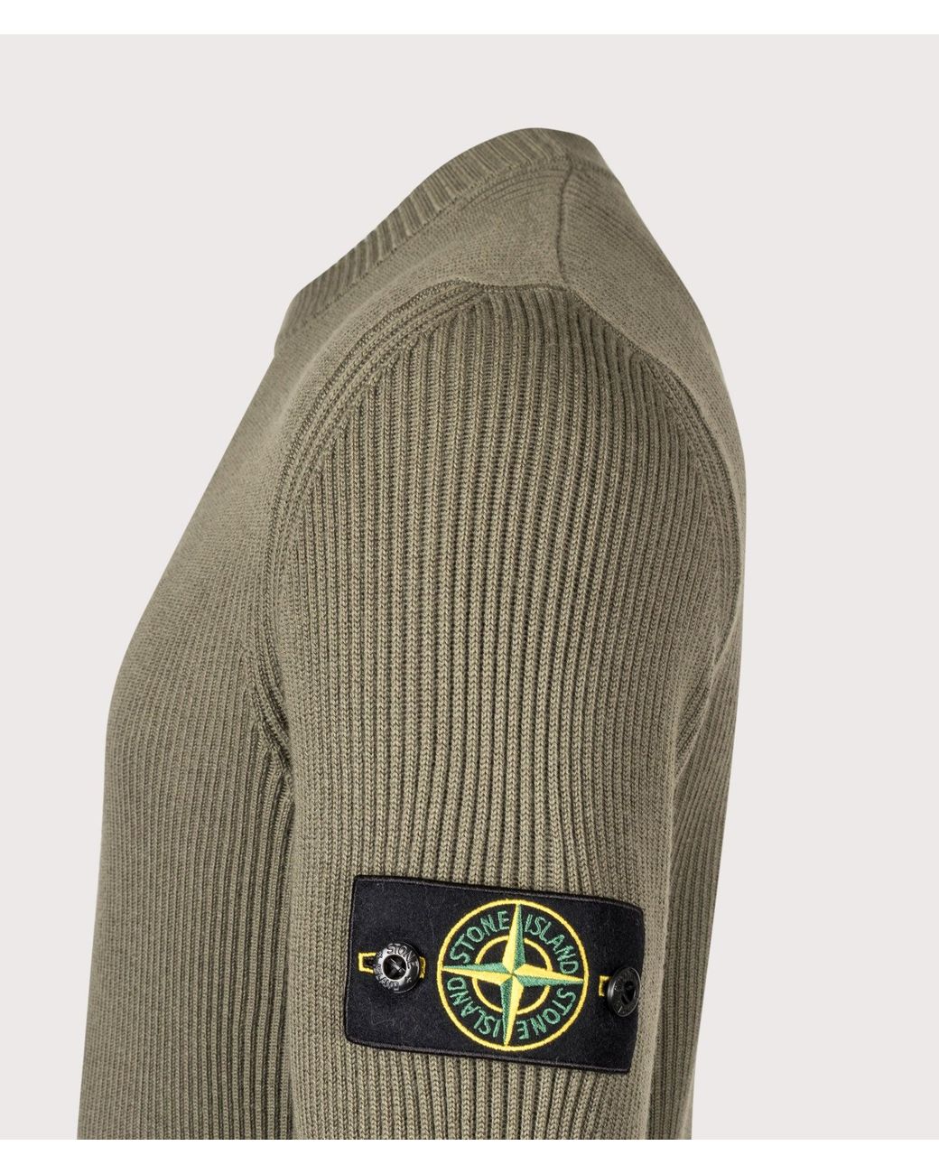 Stone Island Green Full Rib Rws Wool Jumper for men