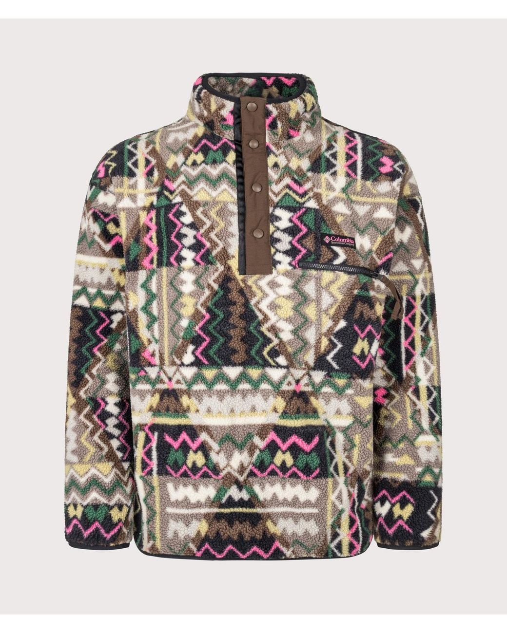 Columbia Black Regular Fit Helvetia Ii Printed Half Snap Fleece for men