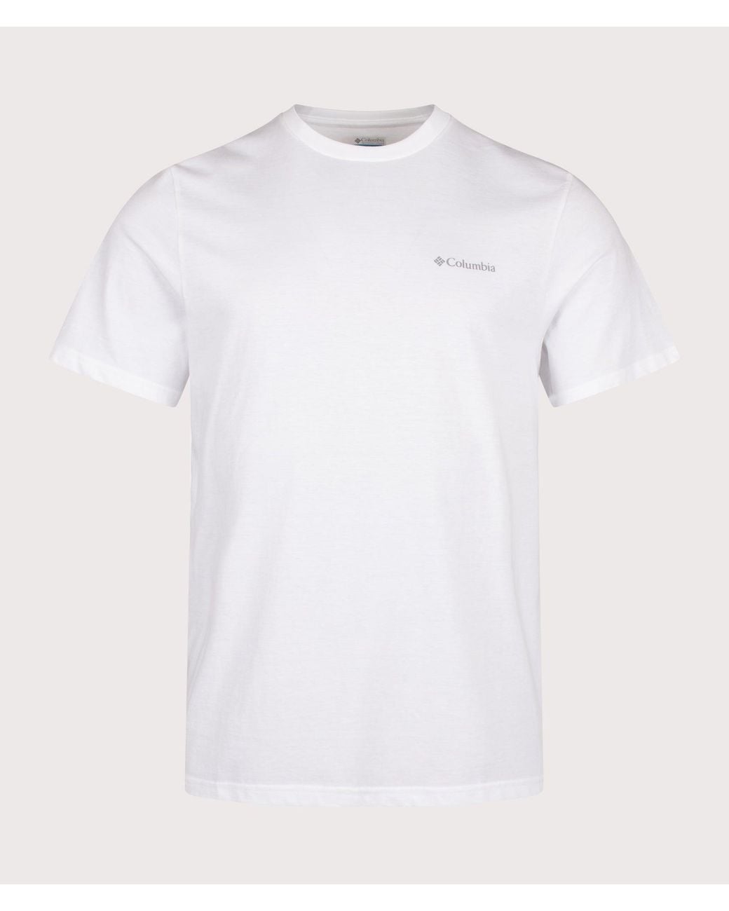 Columbia White Regular Fit Csc Basic T-Shirt for men