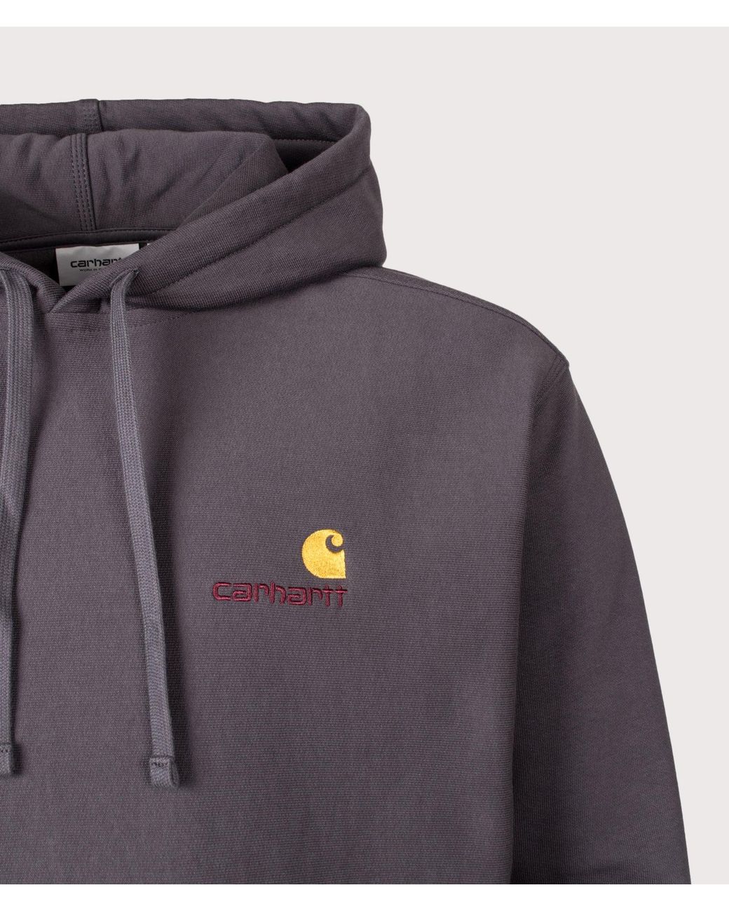 Carhartt Gray Loose Fit American Script Hoodie for men