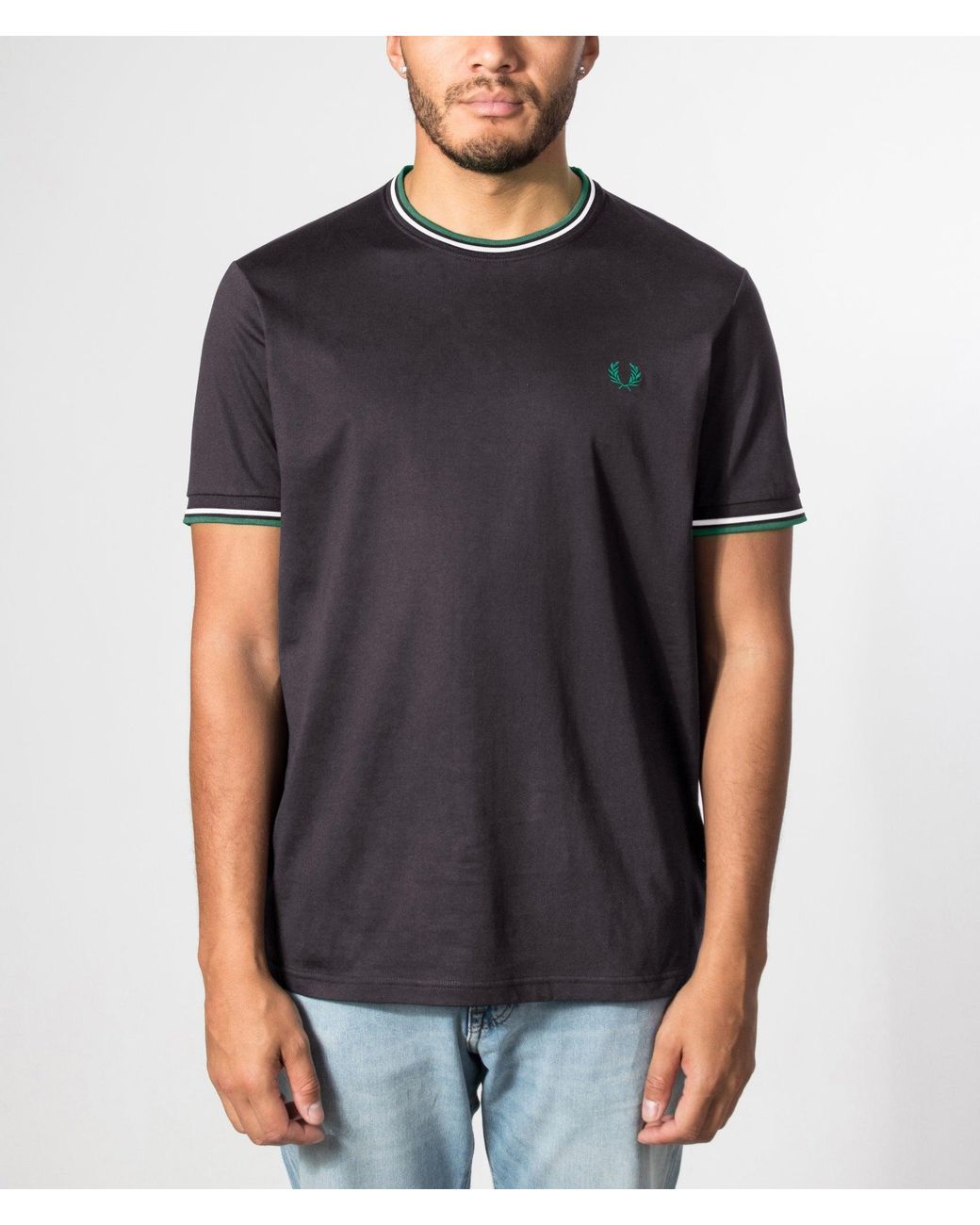 Fred Perry Black Regular Fit Twin Tipped T-Shirt for men