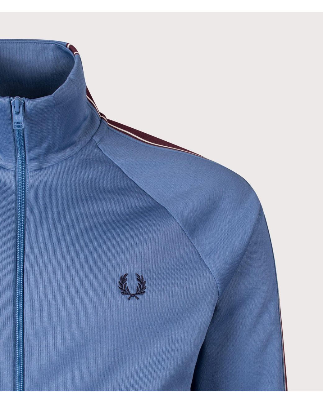 Fred Perry Blue Regular Fit Tramline Tape Track Jacket for men