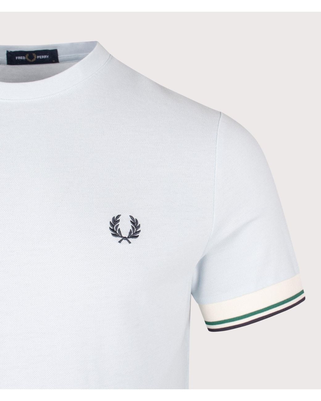 Fred Perry White Regular Fit Twin Tipped Cuff T-Shirt for men