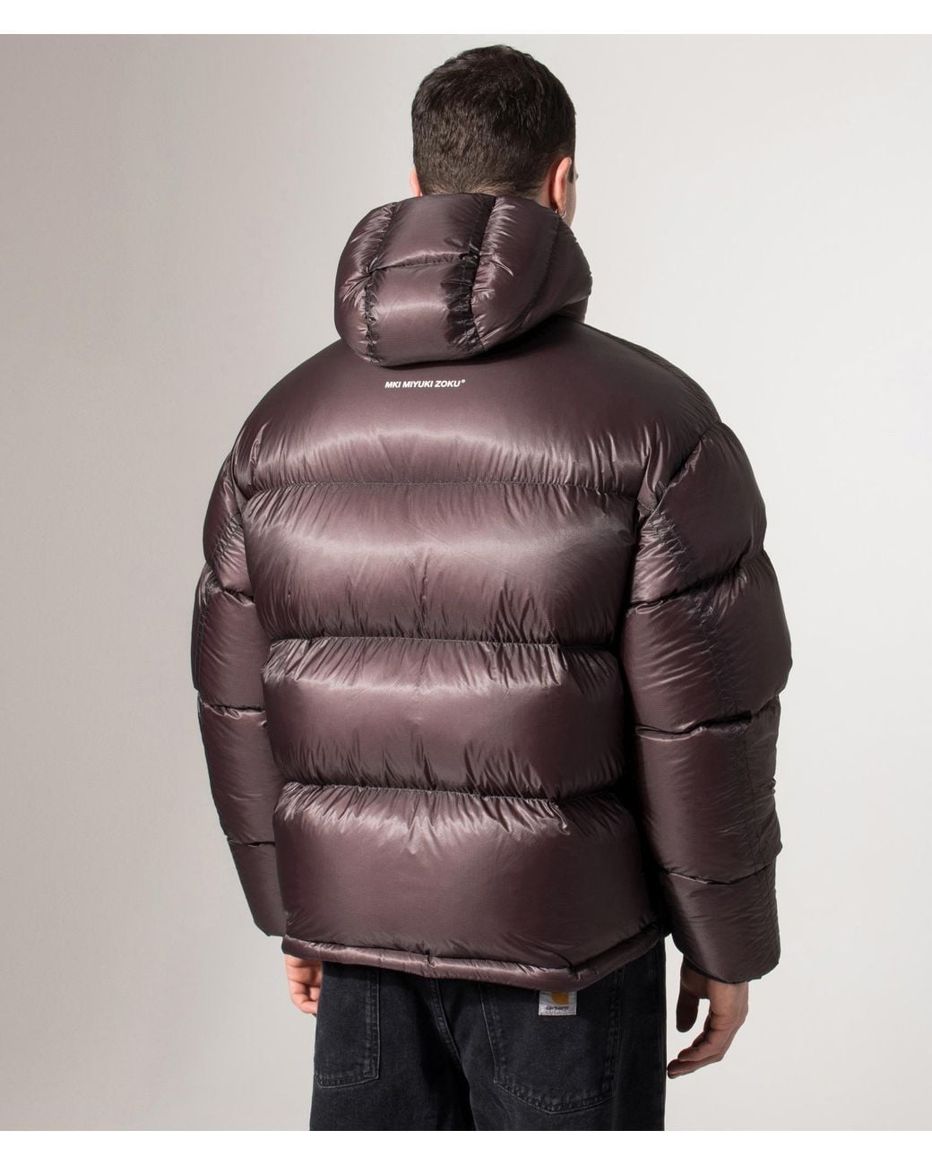 MKI Miyuki-Zoku Red Translucent Hooded Bubble Jacket for men