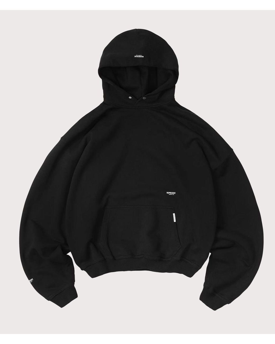 Represent Black Oversized Micro Owners Club Hoodie for men