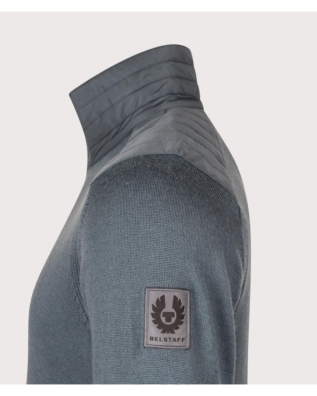 Belstaff Gray Kilmington Quarter Zip Jumper for men