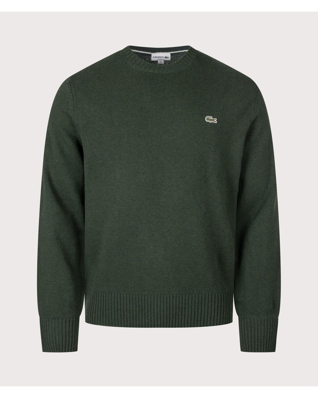 Lacoste Green Classic Fit Wool Crewneck Jumper for men