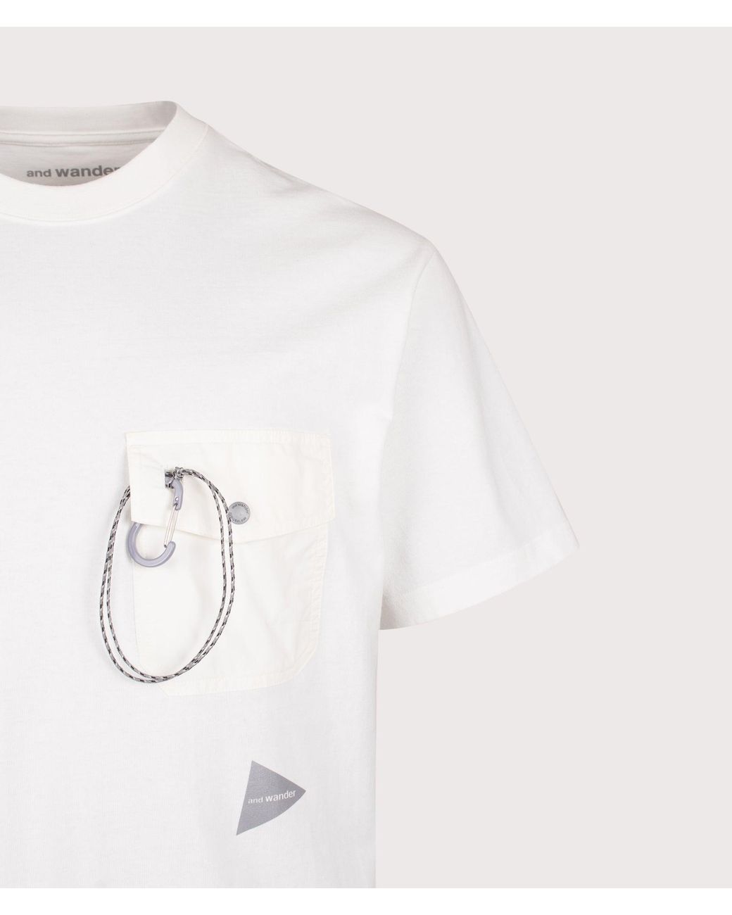 And Wander White Heavy Cotton Pocket T-Shirt for men