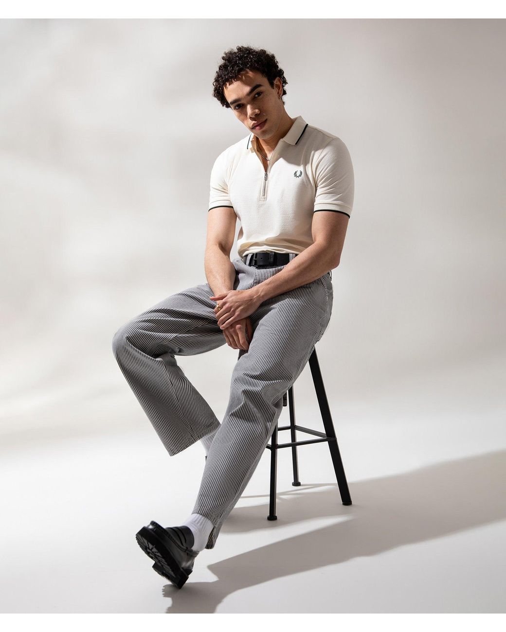 Fred Perry Natural Regular Fit Crepe Piqué Polo Shirt for men