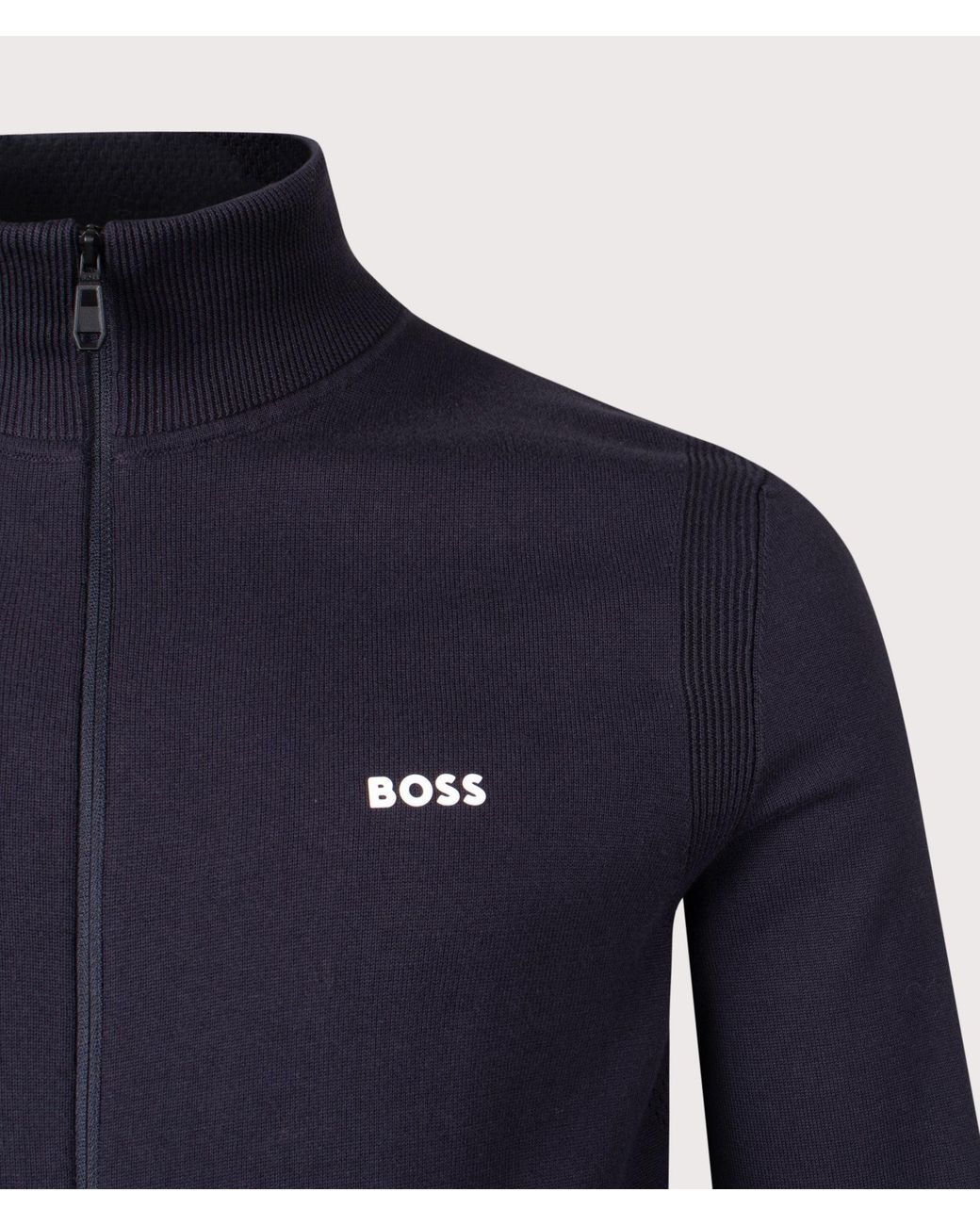 Boss Blue Regular Fit Ever-X Zip Through Knit Jumper for men