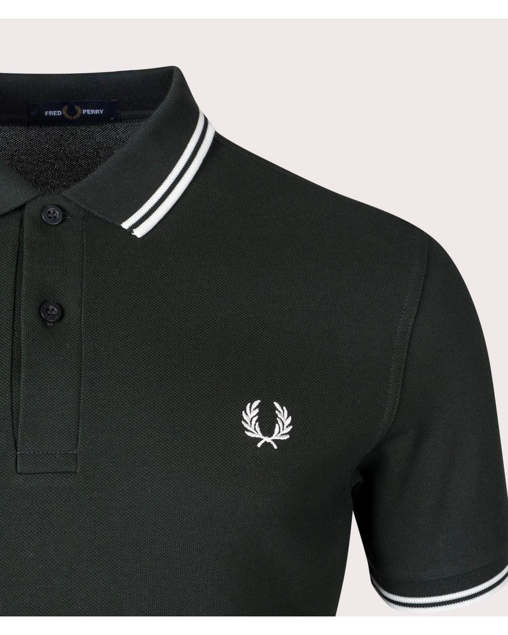 Fred Perry Black Regular Fit Twin Tipped Polo Shirt for men