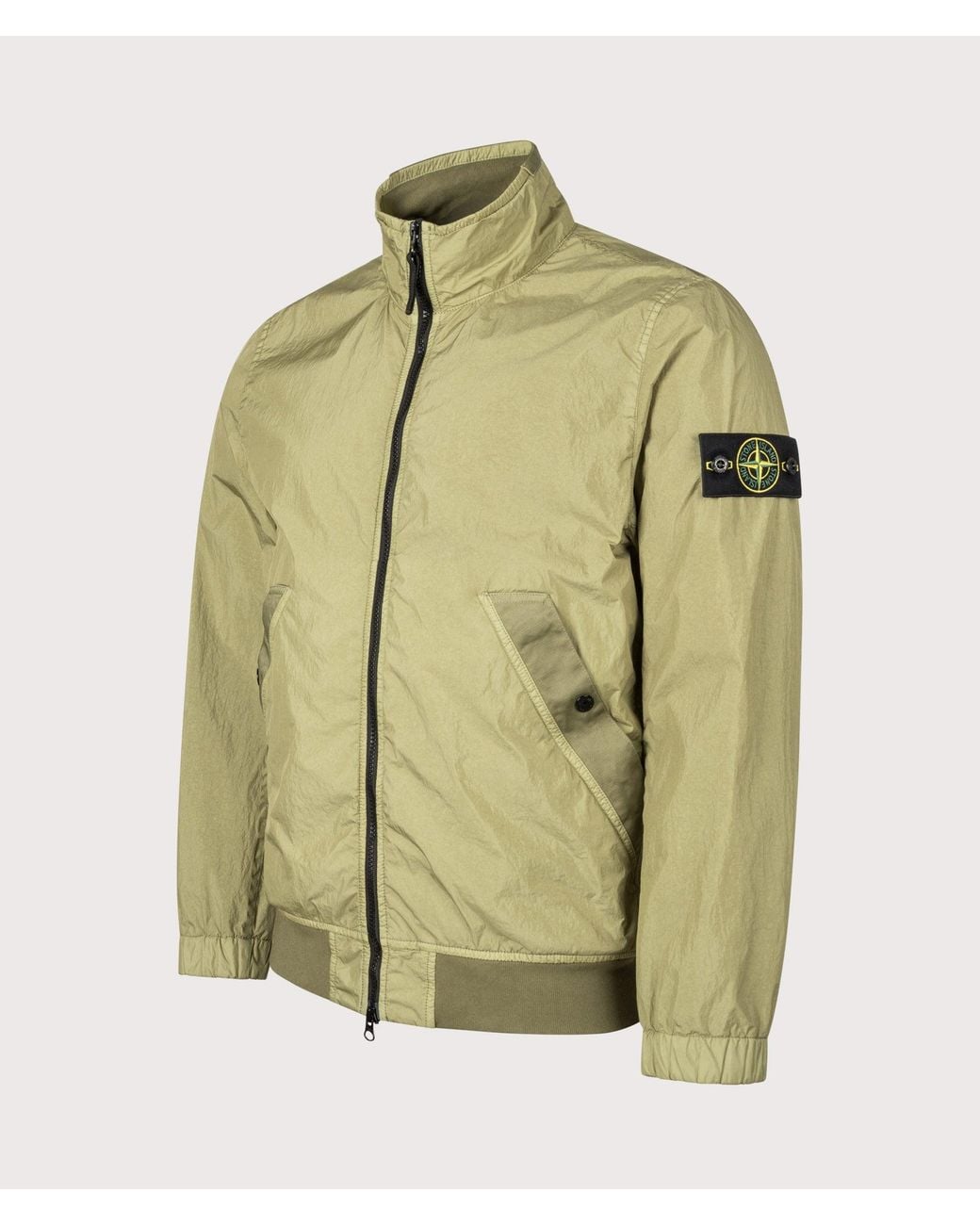 Stone Island Green Garment Dyed Crinkle Reps Ny Jacket for men